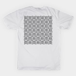 Vintage geometric pattern black and white T-Shirt